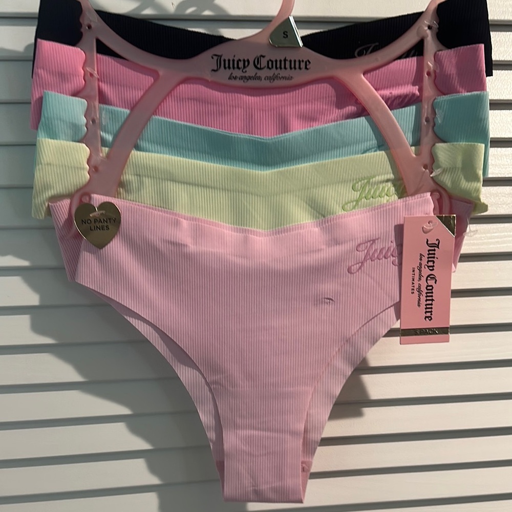 Juicy Couture Women’s Multicolor Ribbed Underwear Set of (5).